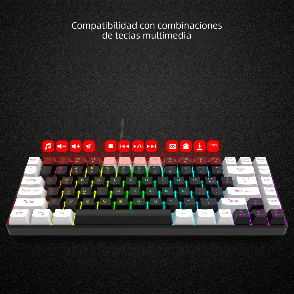 RGB Compact Gaming Keyboard - 84 Key Design